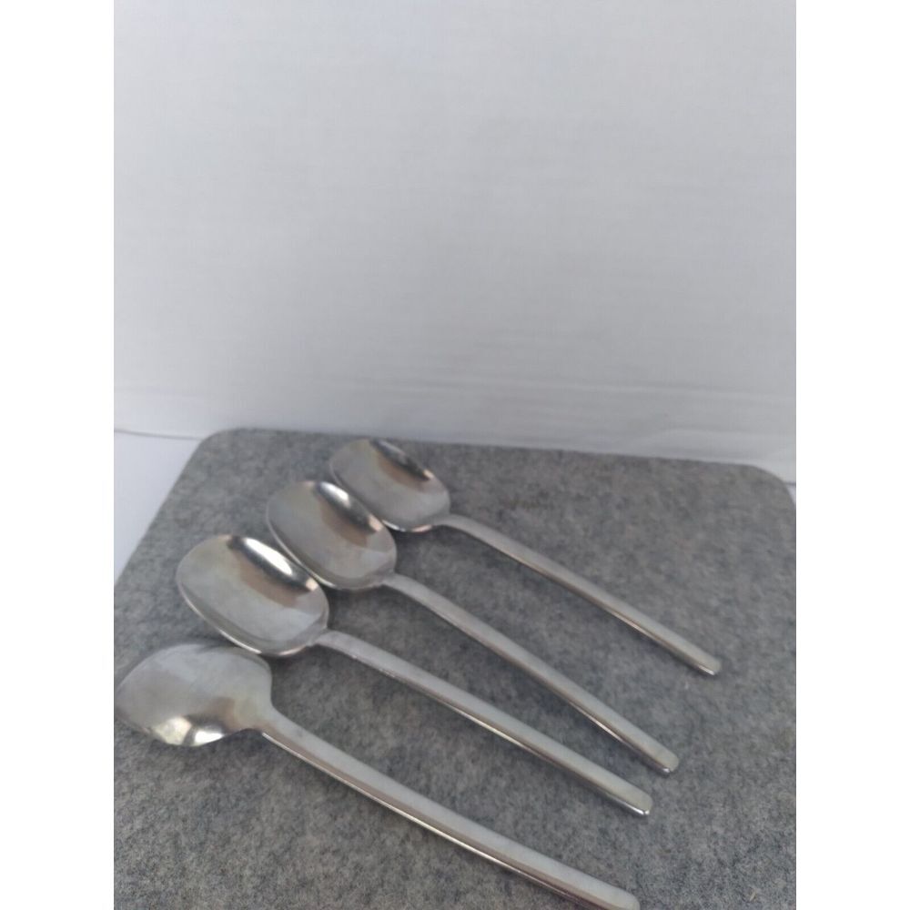 Vintage Stainless Steel Spoons Set of 4 Modern Minimalist Design Kitchen Utensil